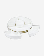 طقم تقديم من البورسلين "نيو فيردي" من شالو، بخمسة أقسام، بقطر ٢٦ سم - أدوات مائدة أنيقة لأطباق شهية