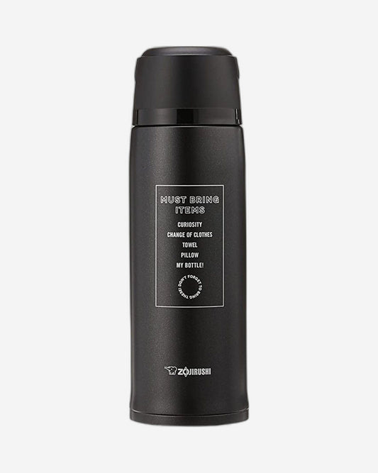 قارورة مفرغة من الفولاذ المقاوم للصدأ من زوجيروشي مع كوب، سعة 0-82 لتر، لون أسود