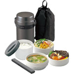 LUNCH JAR, 1.23LTR, WITH BAG,GUN METALLIC COLOUR.