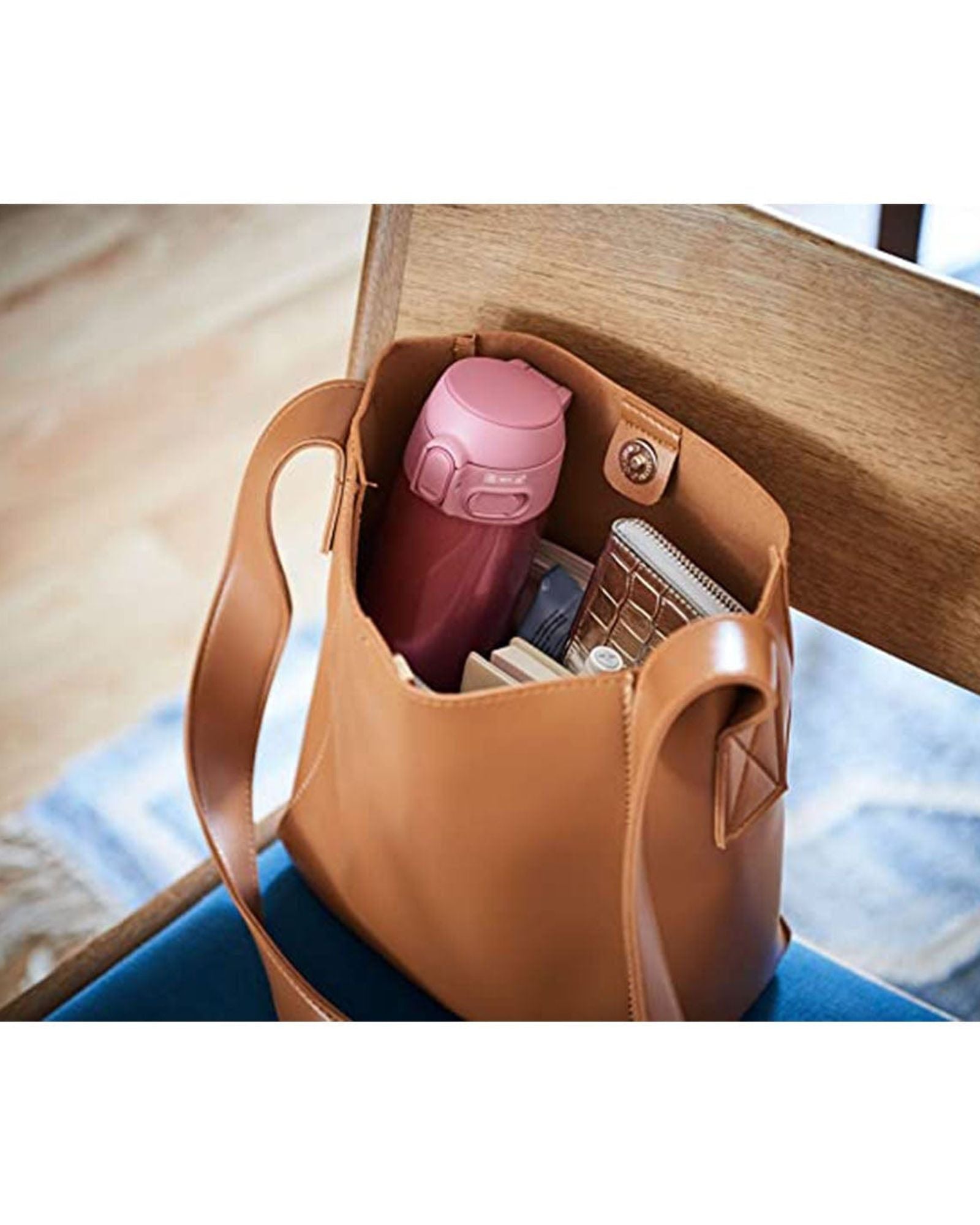 كوب زوجيروشي معزول بالفراغ من الفولاذ المقاوم للصدأ، سعة 12 أونصة، وردي