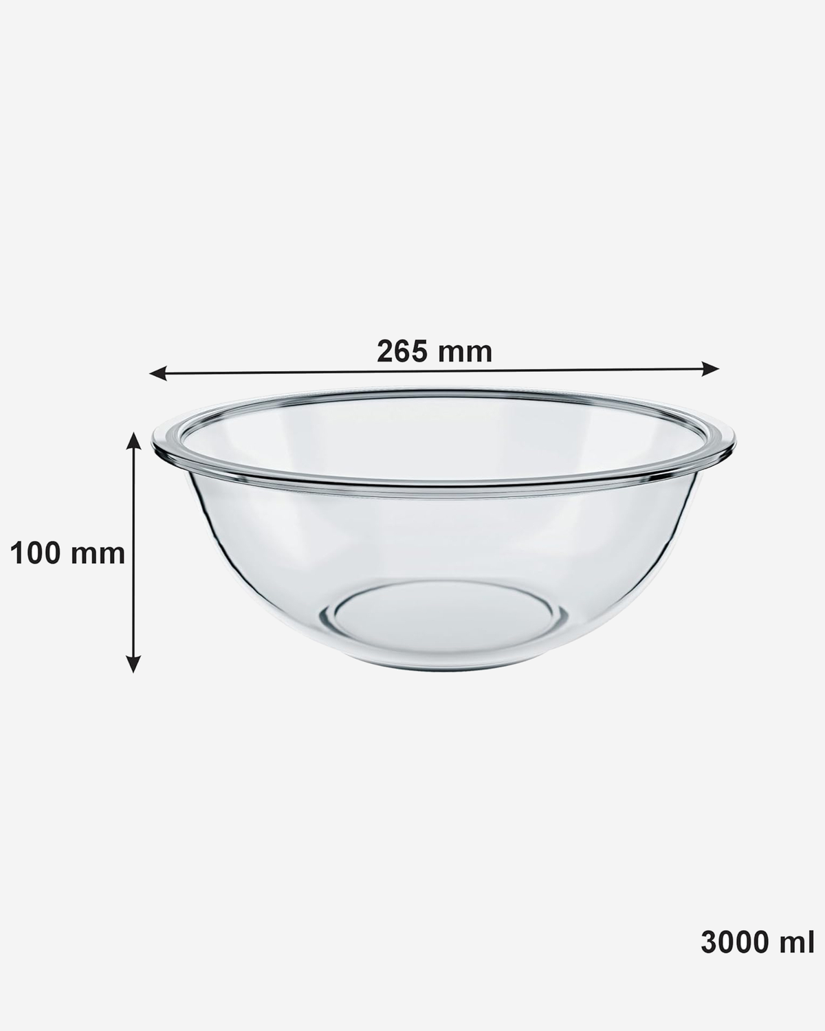 Marinex Glass Bowl Plus, Heat-Resistant, 3L