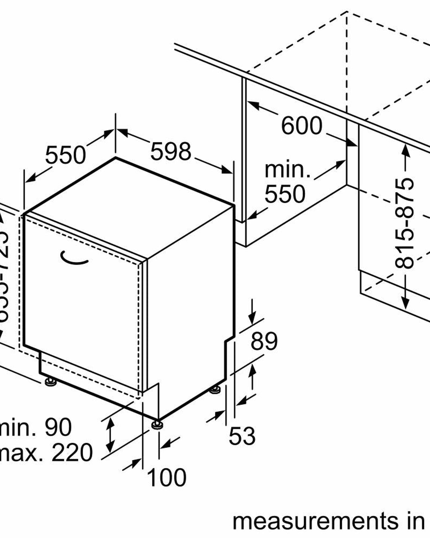 غسالة أطباق بوش السلسلة 8 المدمجة بالكامل 60 سم