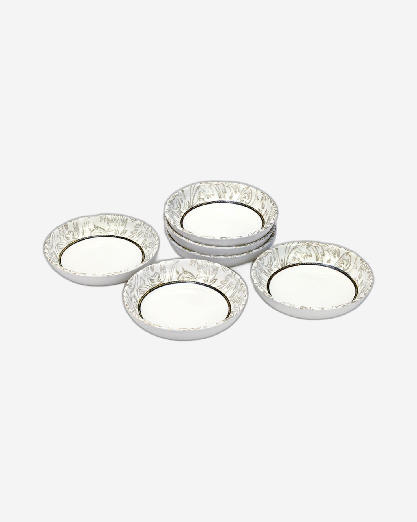 وعاء تقديم دائري من السيراميك إيديسا إيلانا، مقاس 13 سم، أبيض (مجموعة من 6 قطع)