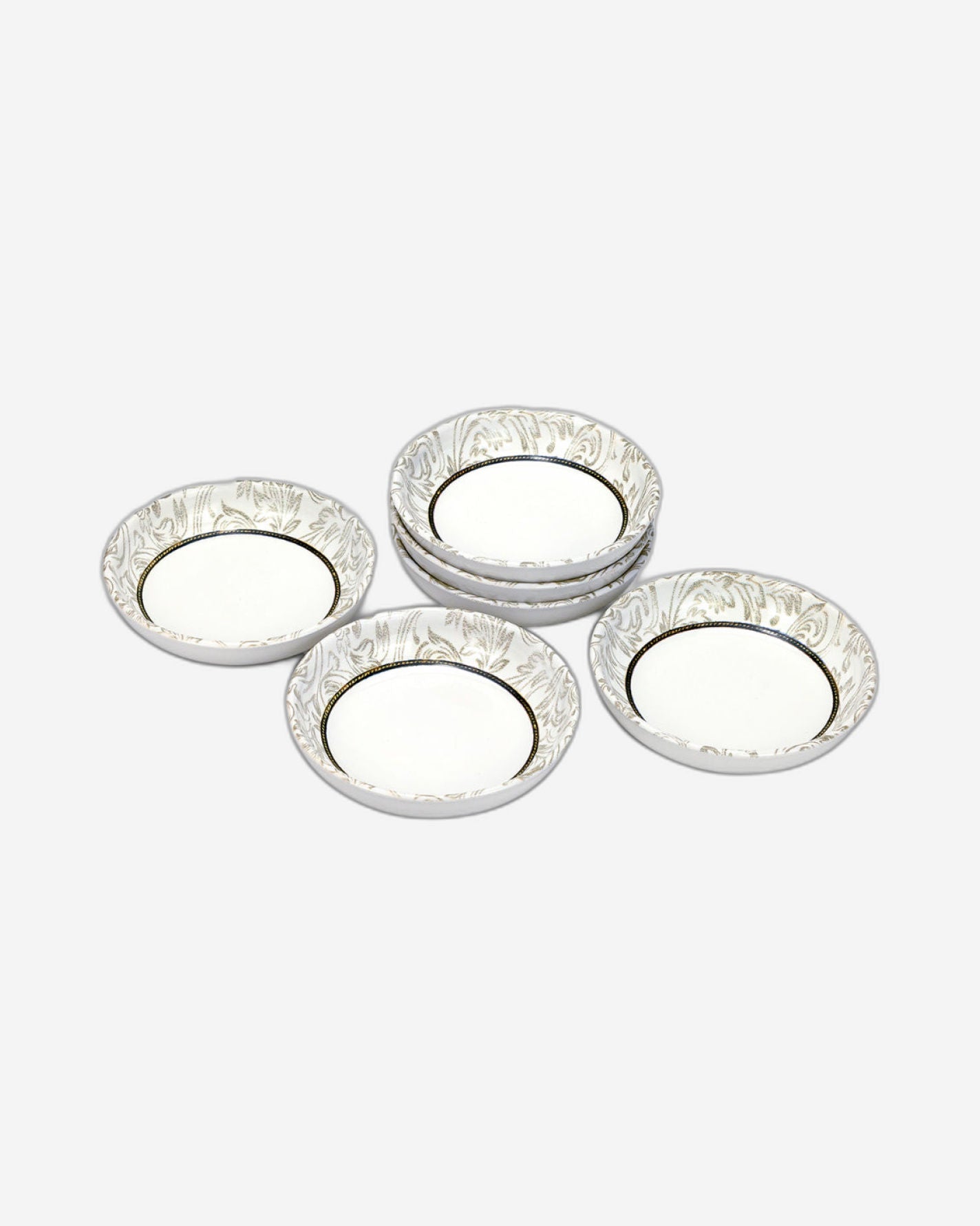 وعاء تقديم دائري من السيراميك إيديسا إيلانا، مقاس 13 سم، أبيض (مجموعة من 6 قطع)