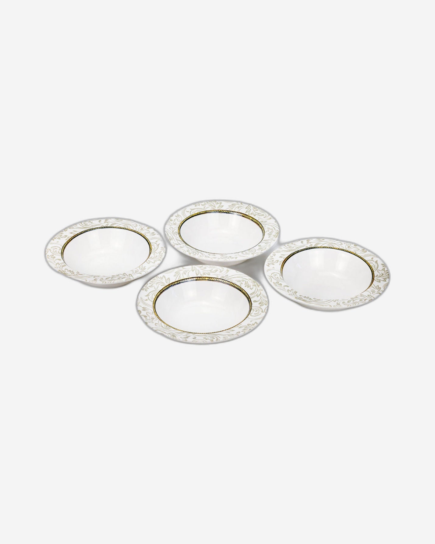 وعاء تقديم دائري من السيراميك إيلانا من إيديسا، مقاس 17 سم، أبيض (مجموعة من 4 قطع)