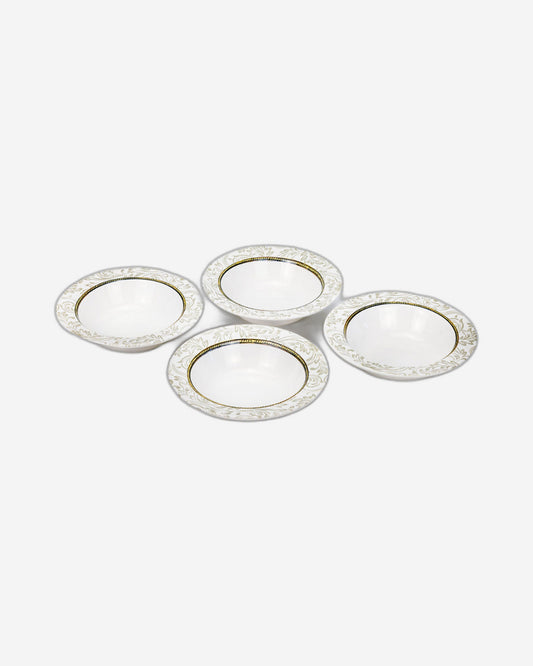 وعاء تقديم دائري من السيراميك إيلانا من إيديسا، مقاس 17 سم، أبيض (مجموعة من 4 قطع)