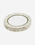 طبق حلوى دائري من السيراميك إيلانا من إيديسا، مقاس 20 سم، أبيض (مجموعة من 4 قطع)