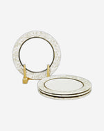 طبق حلوى دائري من السيراميك إيلانا من إيديسا، مقاس 20 سم، أبيض (مجموعة من 4 قطع)