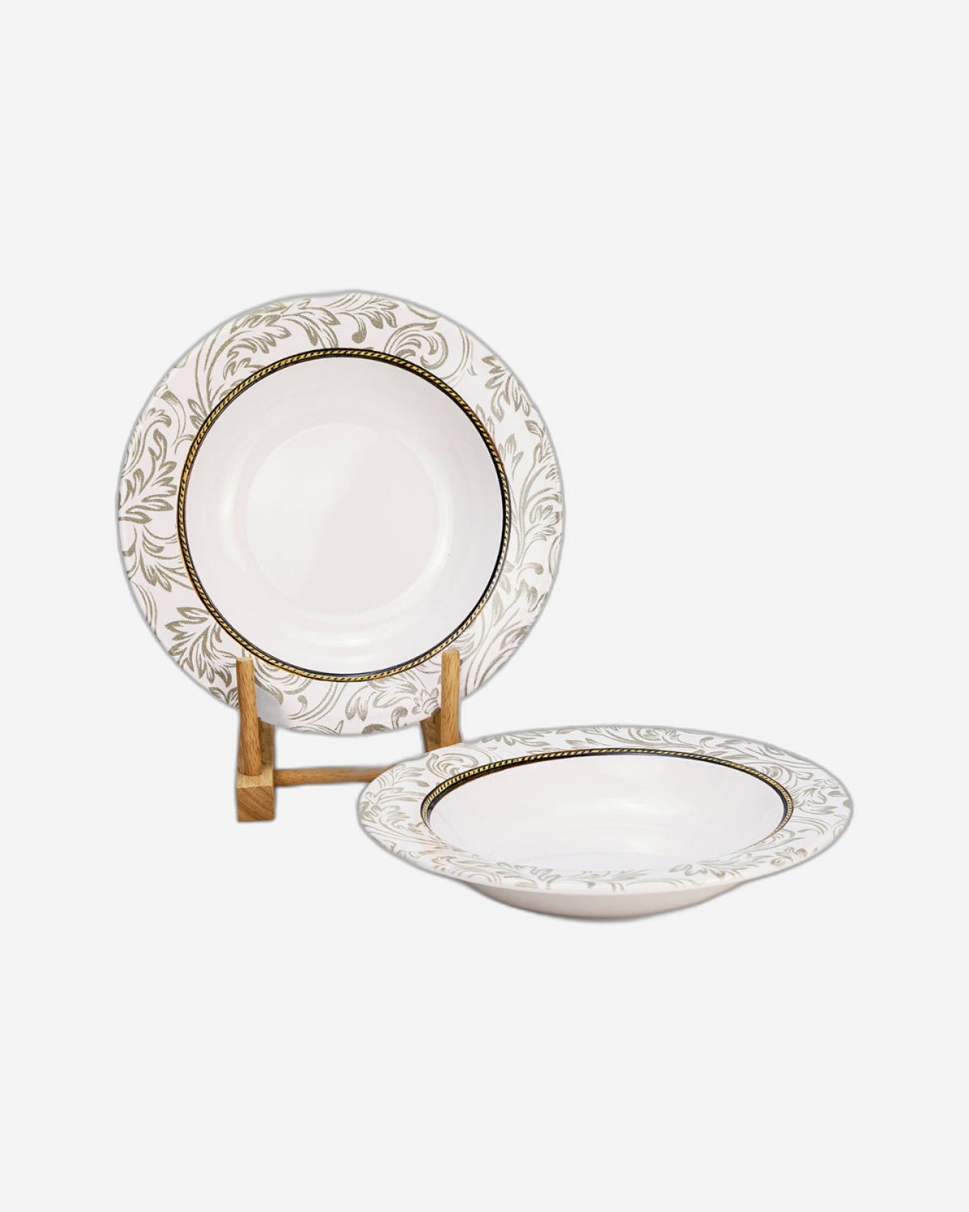 طبق حساء دائري من السيراميك إيلانا من إيديسا، مقاس 22 سم، أبيض (مجموعة من 4 قطع)