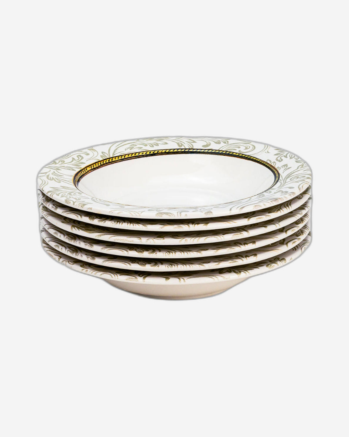 طبق حساء دائري من السيراميك إيلانا من إيديسا، مقاس 22 سم، أبيض (مجموعة من 6 قطع)