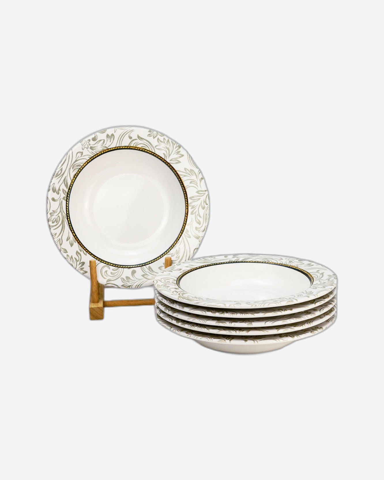 طبق حساء دائري من السيراميك إيلانا من إيديسا، مقاس 22 سم، أبيض (مجموعة من 6 قطع)