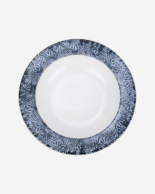 طبق حساء دائري من سيراميك جينكو من إيديسا، مقاس 22 سم، أبيض (مجموعة من قطعة واحدة)