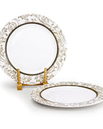 طبق عشاء دائري من السيراميك إيلانا من إيديسا، مقاس 27 سم، أبيض (مجموعة من 4 قطع)