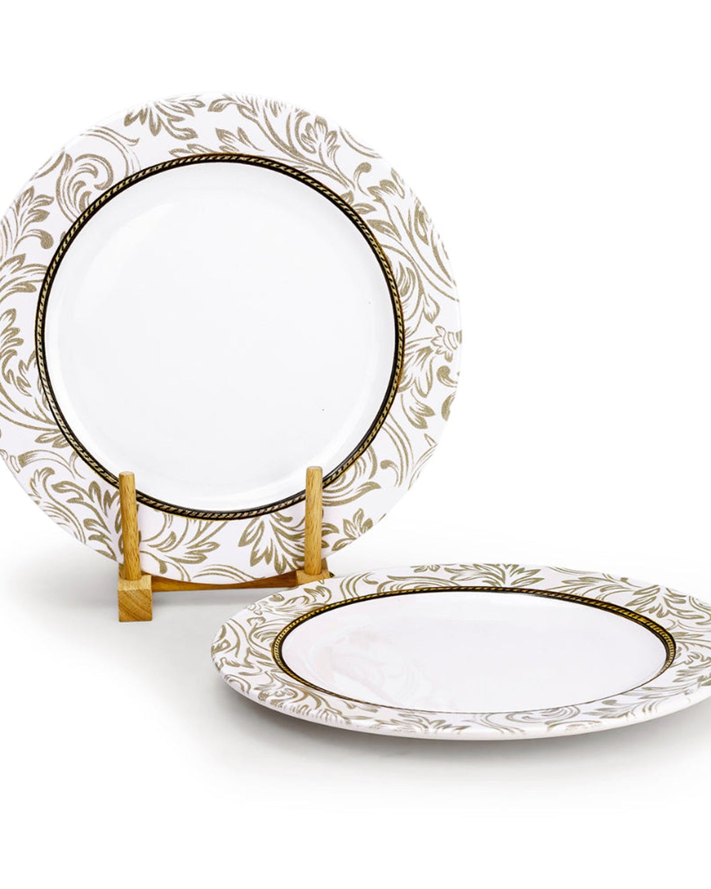 طبق عشاء دائري من السيراميك إيلانا من إيديسا، مقاس 27 سم، أبيض (مجموعة من 6 قطع)