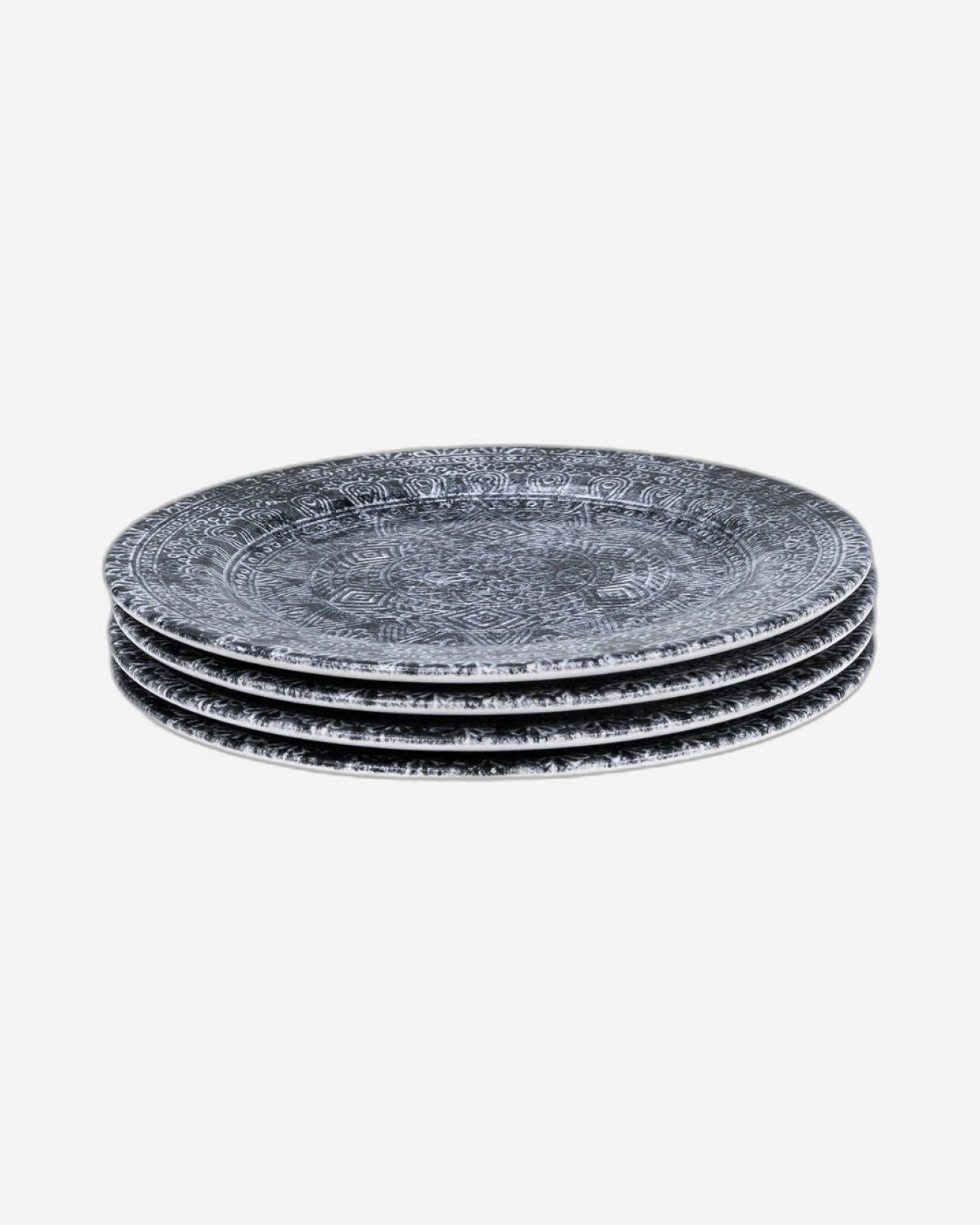 طبق عشاء دائري من سيراميك جينكو من إيديسا، مقاس 27 سم، متعدد الألوان (مجموعة من 4 قطع)