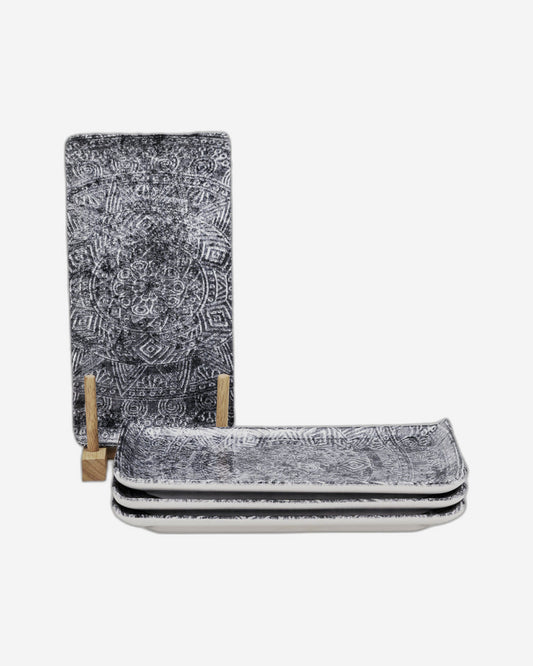 طبق تقديم مستطيل سيراميكي من إيديسا جينكو (متعدد الألوان، 12.5 × 24 سم، مجموعة من 4 قطع)