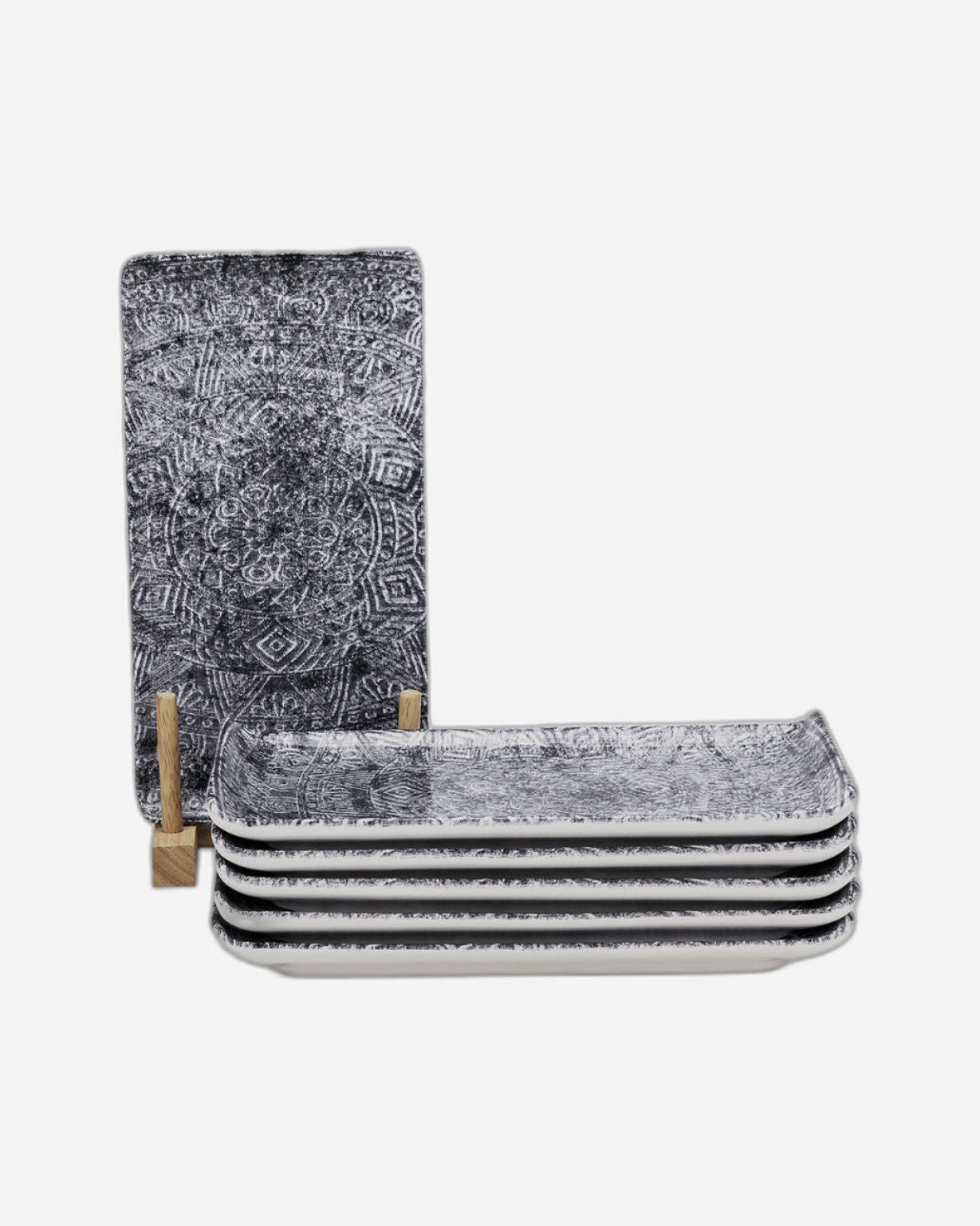 طبق تقديم مستطيل سيراميكي من إيديسا جينكو (متعدد الألوان، ١٢.٥ × ٢٤ سم، مجموعة من ٦ قطع)