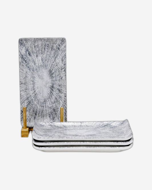 طبق تقديم مستطيل سيراميكي من إيديسا أستين (متعدد الألوان، ١٢.٥ × ٢٤ سم، مجموعة من ٤ قطع)