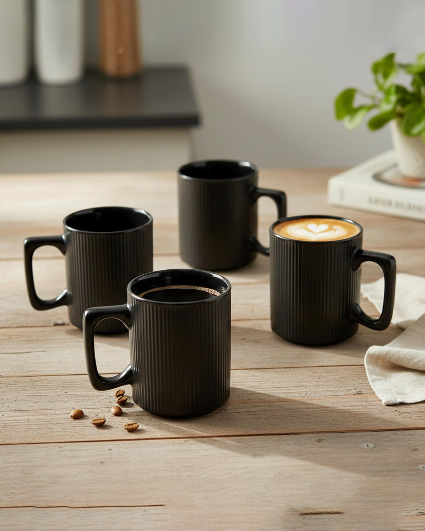 Cuisine Art ZOE Mug Set 4 pcs 385 ml Black