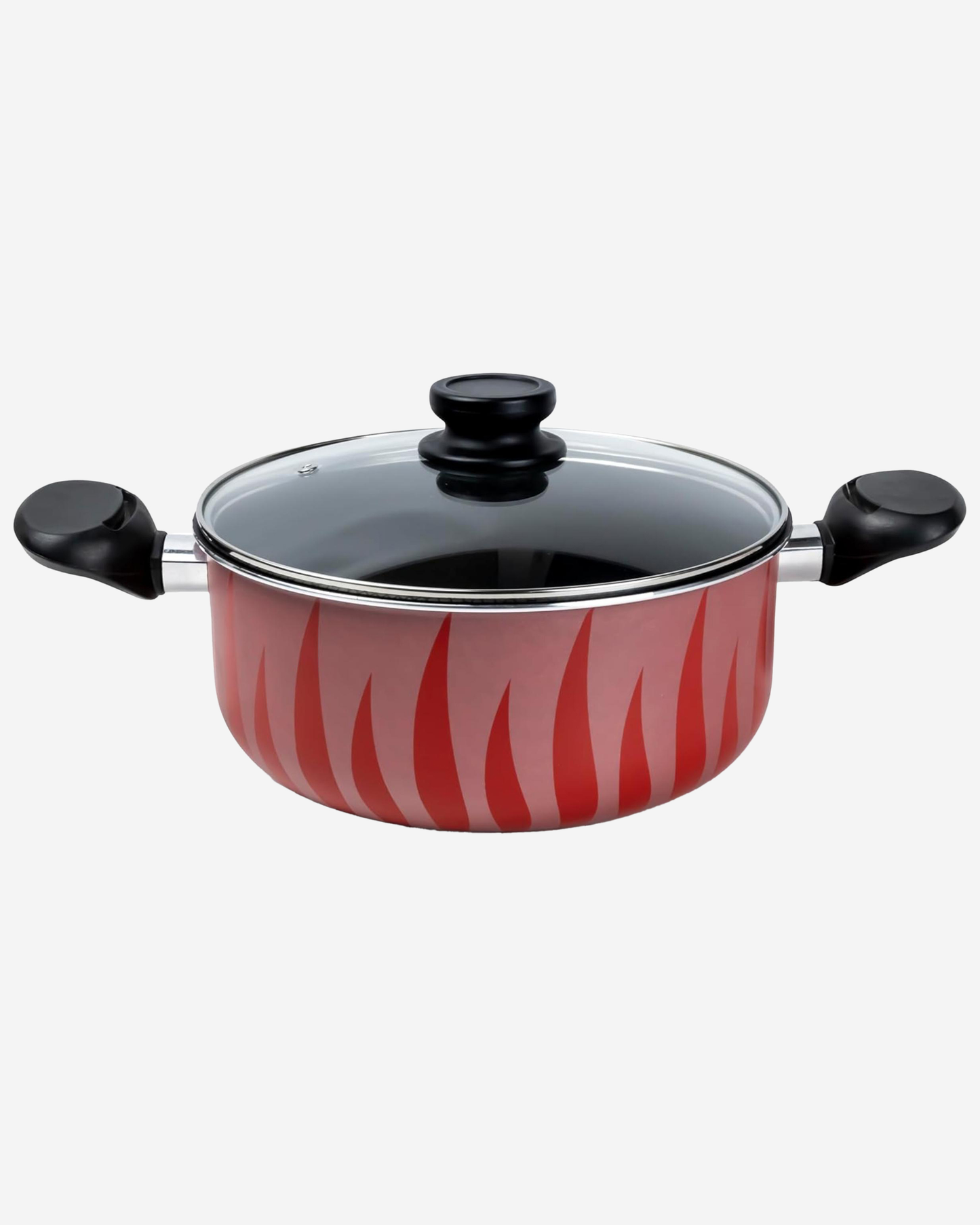 Senstan Flame Design Non?Stick Casserole 20 cm 1.8 L Red