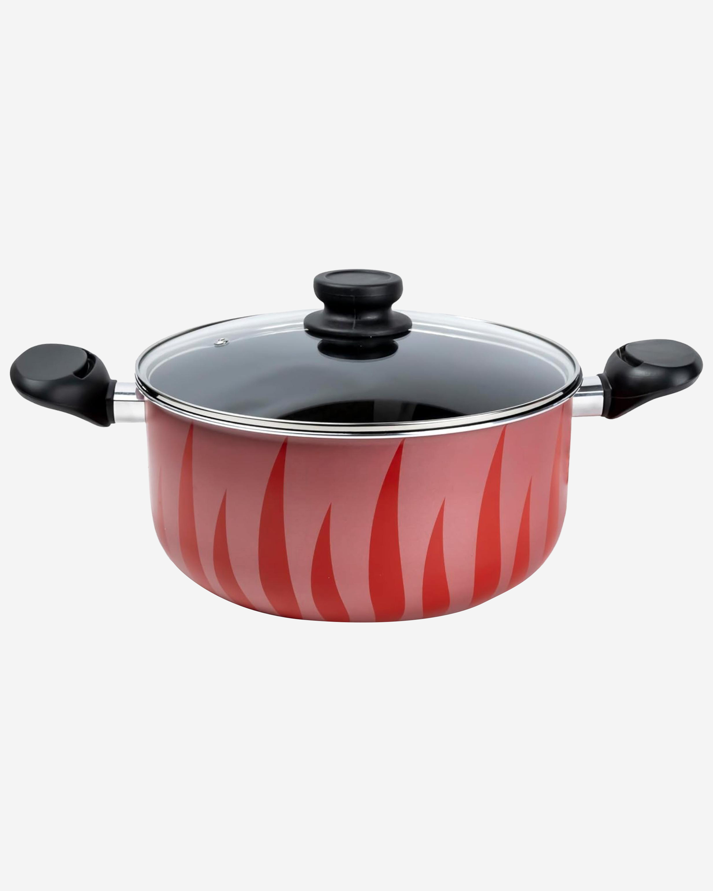 Senstan Flame Design Non?Stick Casserole 22 cm Red