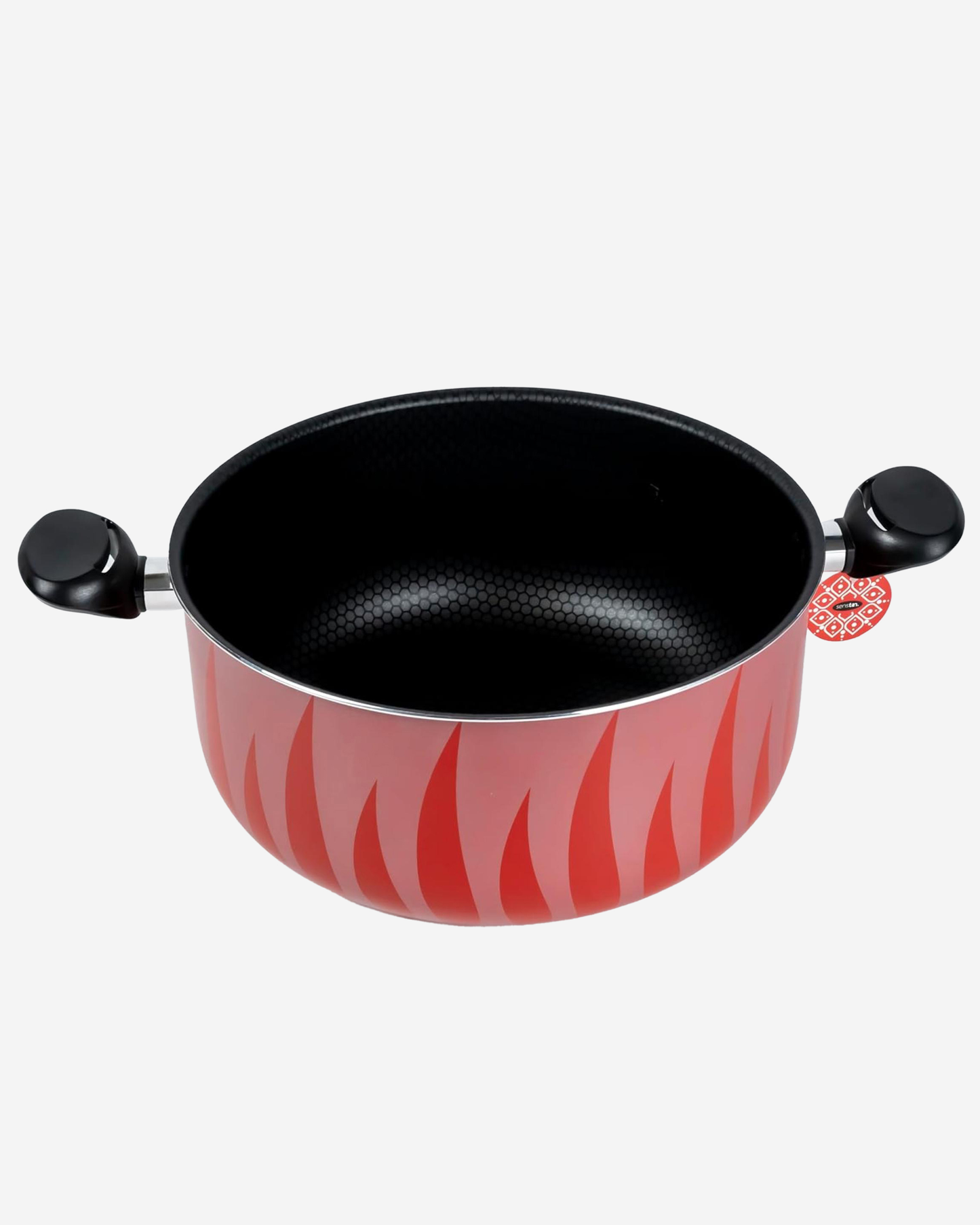 Senstan Flame Design Non-Stick Casserole 32 cm Red