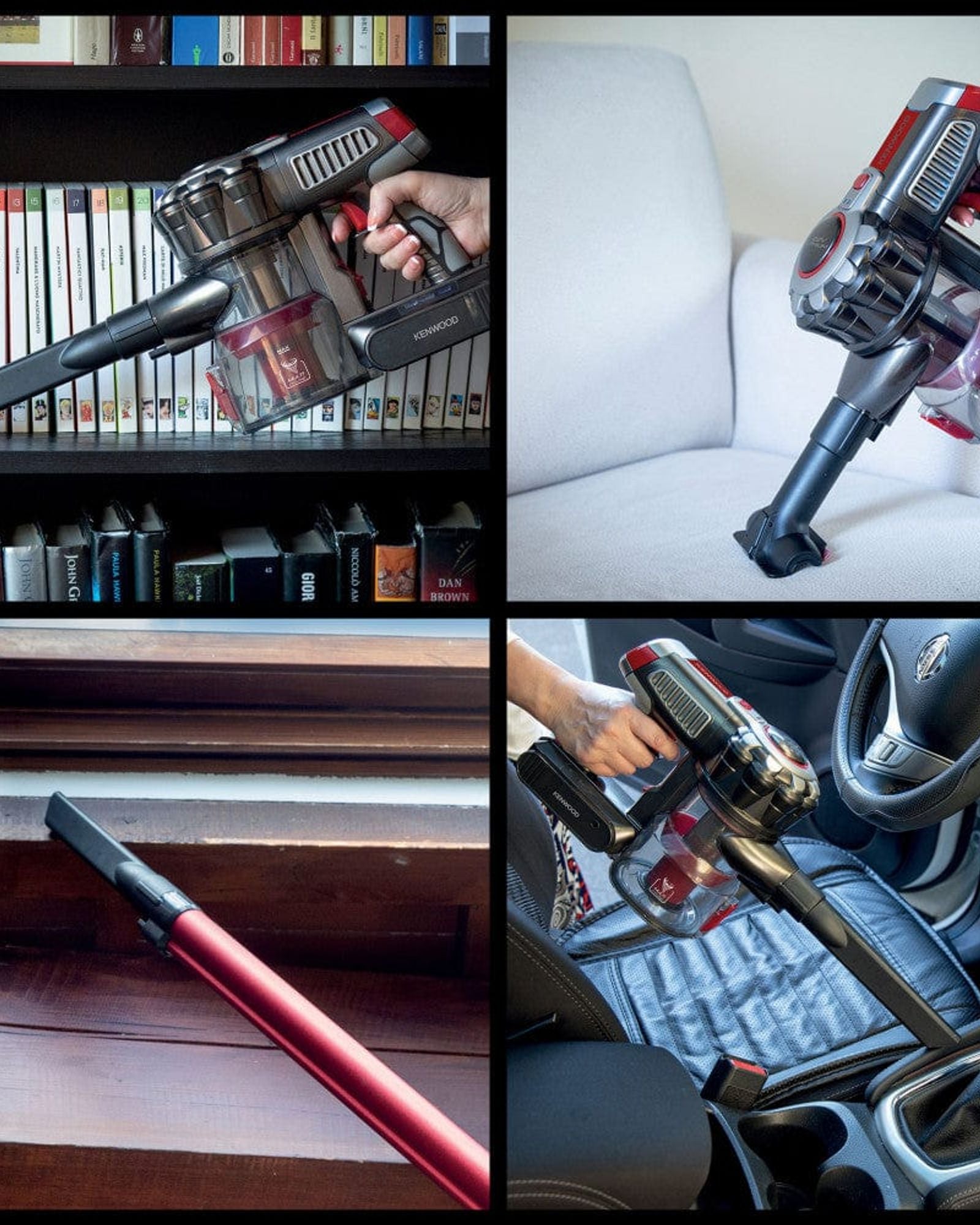 مكنسة كينوود اللاسلكية 2 في 1، عصا يدوية وعصا