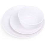 طقم عشاء بورسلين من شالو باي كوزين آرت، ١٨ قطعة - أواني خزفية أنيقة لستة أشخاص | يتضمن أطباق عشاء ٢٦.٨ سم، وأطباق جانبية ٢٠ سم، وأوعية ١٥ سم، لون أبيض