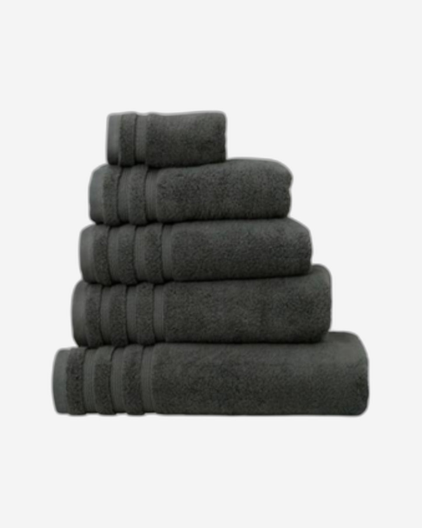 مجموعة مناشف الحمام "Zero Twist" من Linen Obsession باللون الأخضر *** الصورة باللون الأسود ***
