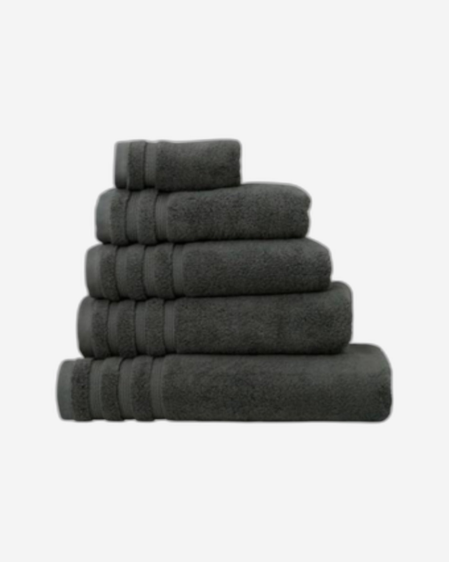 مجموعة مناشف الحمام "Zero Twist" من Linen Obsession باللون الرمادي