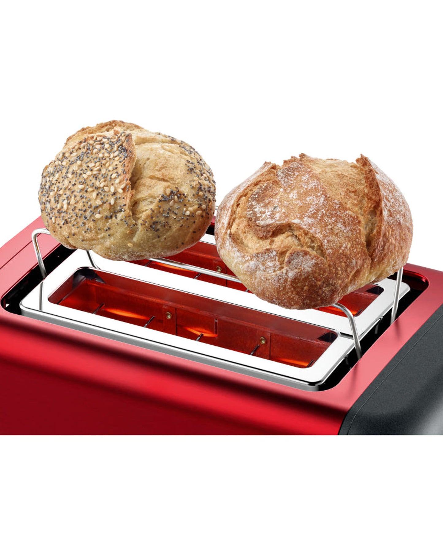 محمصة خبز بوش ديزاين لاين المدمجة TAT3P424GB بقوة 970 واط، لون أحمر