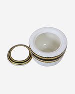 وعاء سكر صيني عظمي ضحل مع ملعقة، وعاء سكر أنيق من البورسلين للشاي والقهوة والمشروبات الساخنة