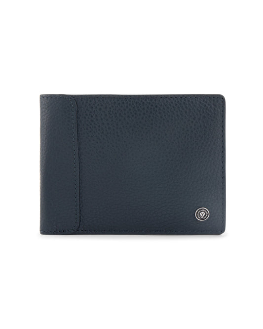 CROSS Pebble Leather 8CC Classic Fold Wallet - Navy Blue