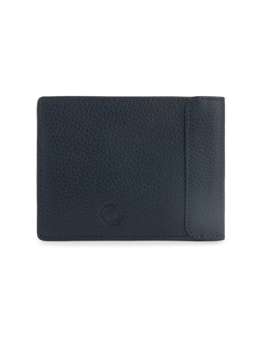 Cross Pebble Leather 8Cc Classic Fold Wallet - Navy Blue