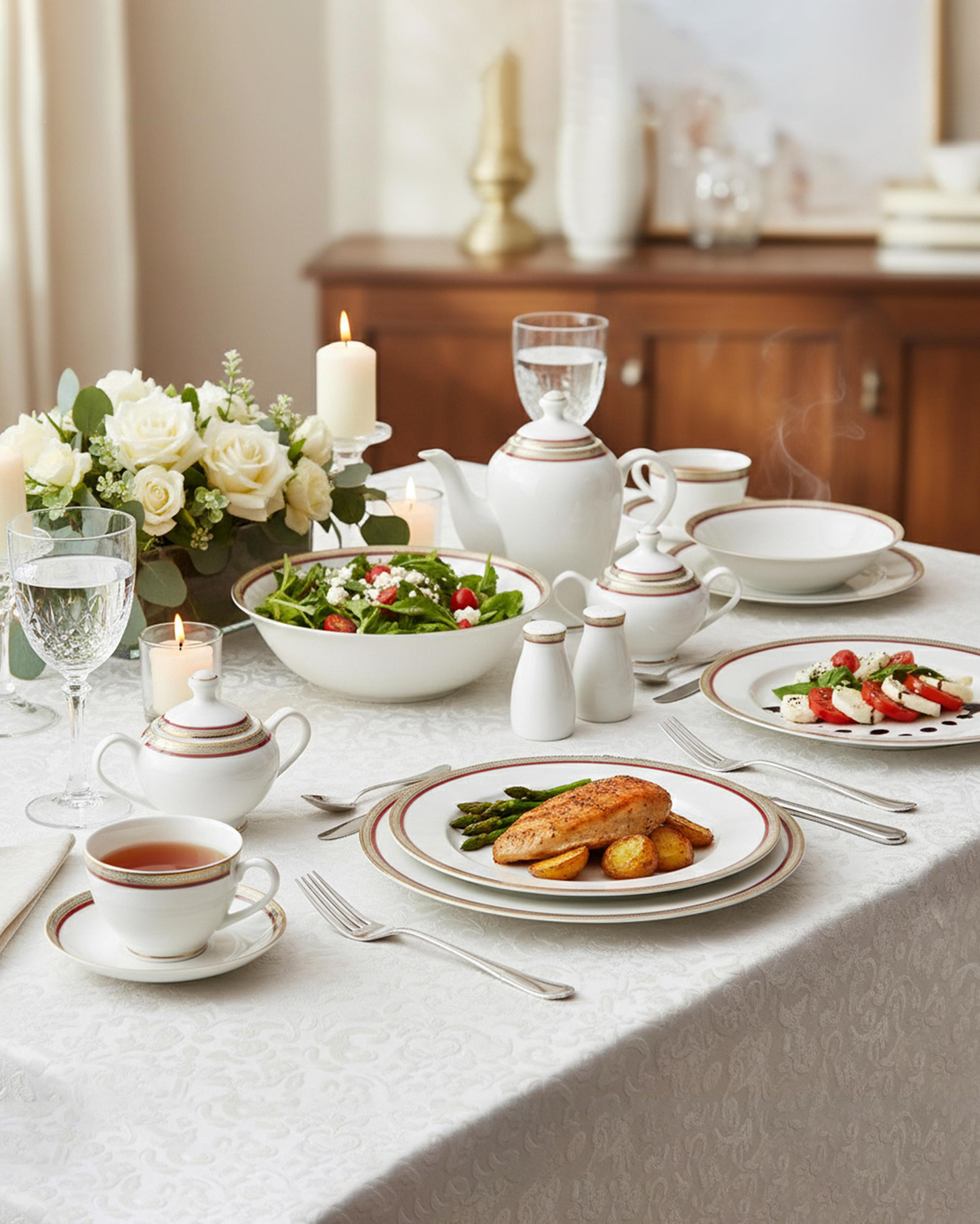 Shallow LUMA Dinnerware Set 47 pcs