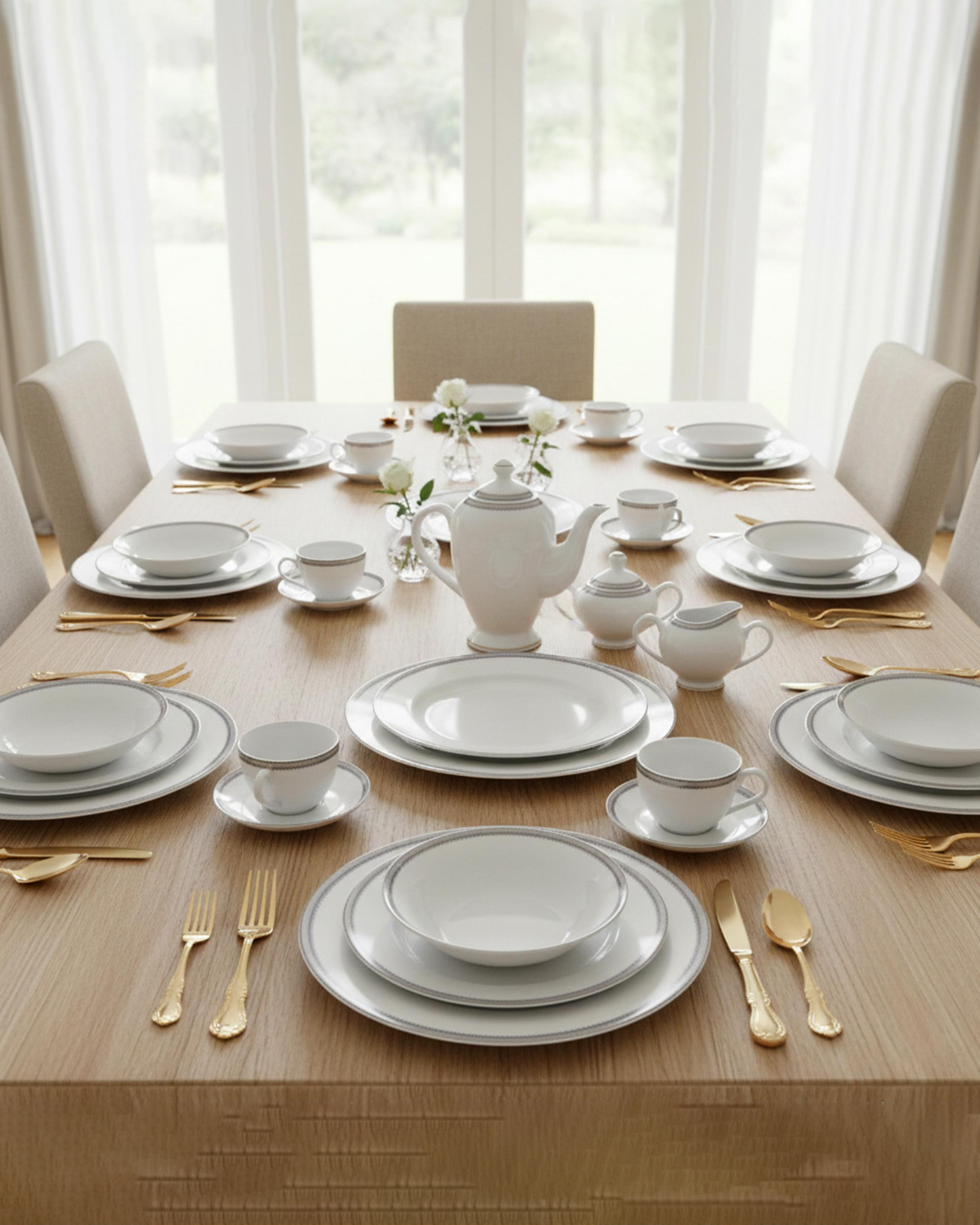 Shallow MIRA Dinnerware Set 47 pcs