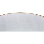 وعاء صحارى ضحل من البورسلين بحافة ذهبية، أبيض، 23 سم، وعاء تقديم أنيق من البورسلين للحساء والسلطة والحلويات