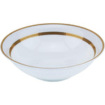 وعاء ملكي من البورسلين الضحل بحافة ذهبية، أبيض، 23 سم، وعاء تقديم أنيق للحساء والسلطة والحلويات والمزيد