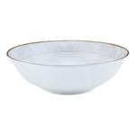 Shallow Porcelain Elegance Bowl with Gold Rim, White, 23 cm, Elegant Serving Bowl for Soup, Salad, Dessert & More