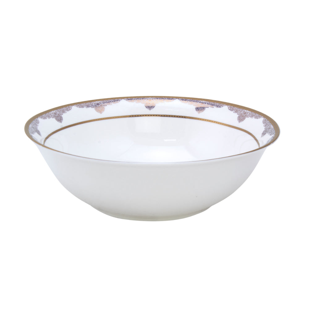 Shallow 23 cm SAVANAH Bowl, Elegant White Porcelain Serving Bowl for Soup, Salad, Dessert & More