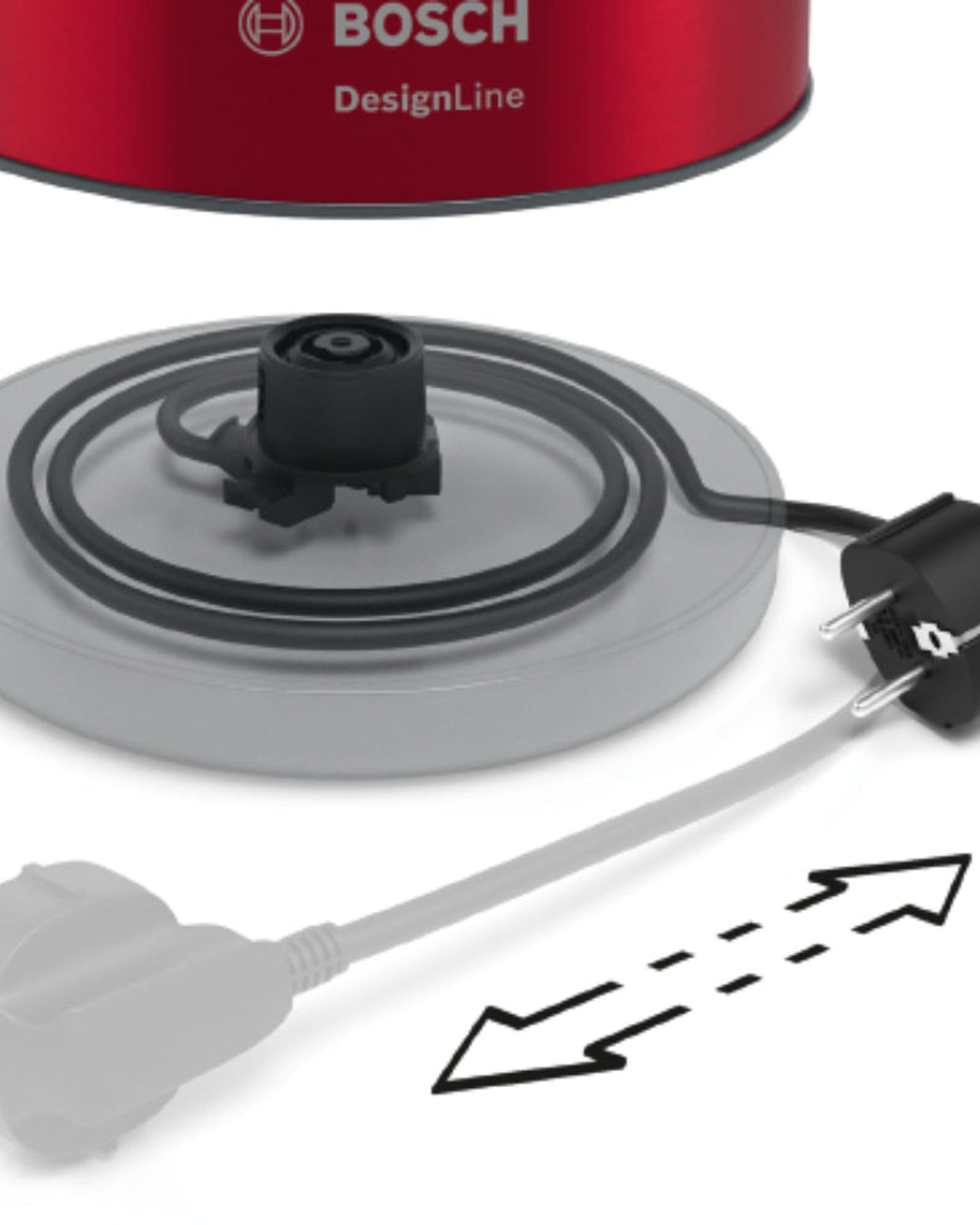 غلاية كهربائية بوش ديزاين لاين 3000 واط TWK4P434GB كريستال أحمر غامق