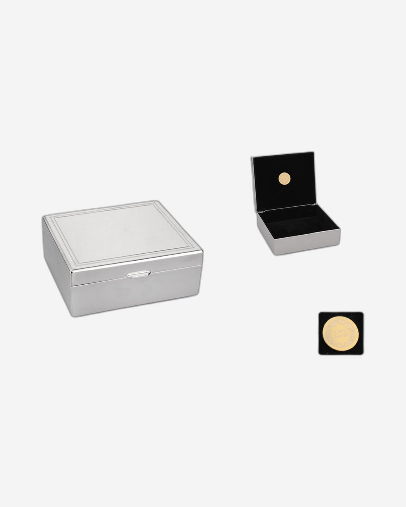 صندوق زينة مستطيل متوازي من وينكو، بطانة من النيكل الأسود