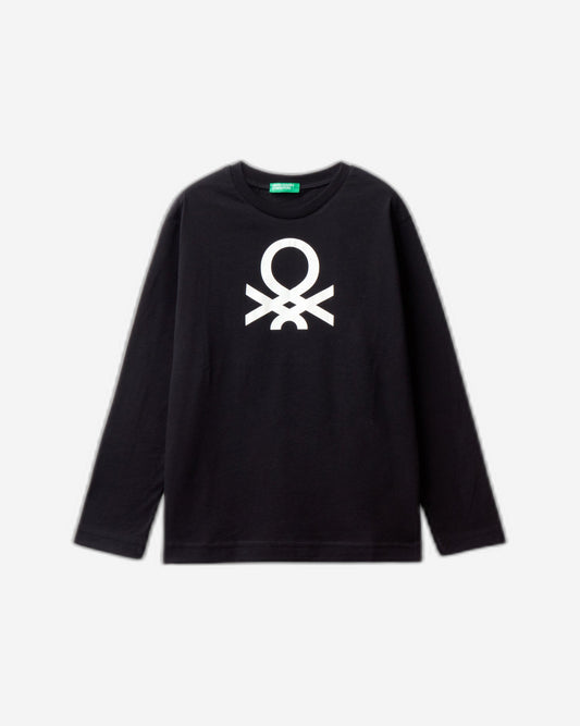 تي شيرت بأكمام طويلة مع شعار