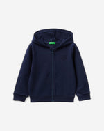 Warm sweatshirt with zip and embroidered logo