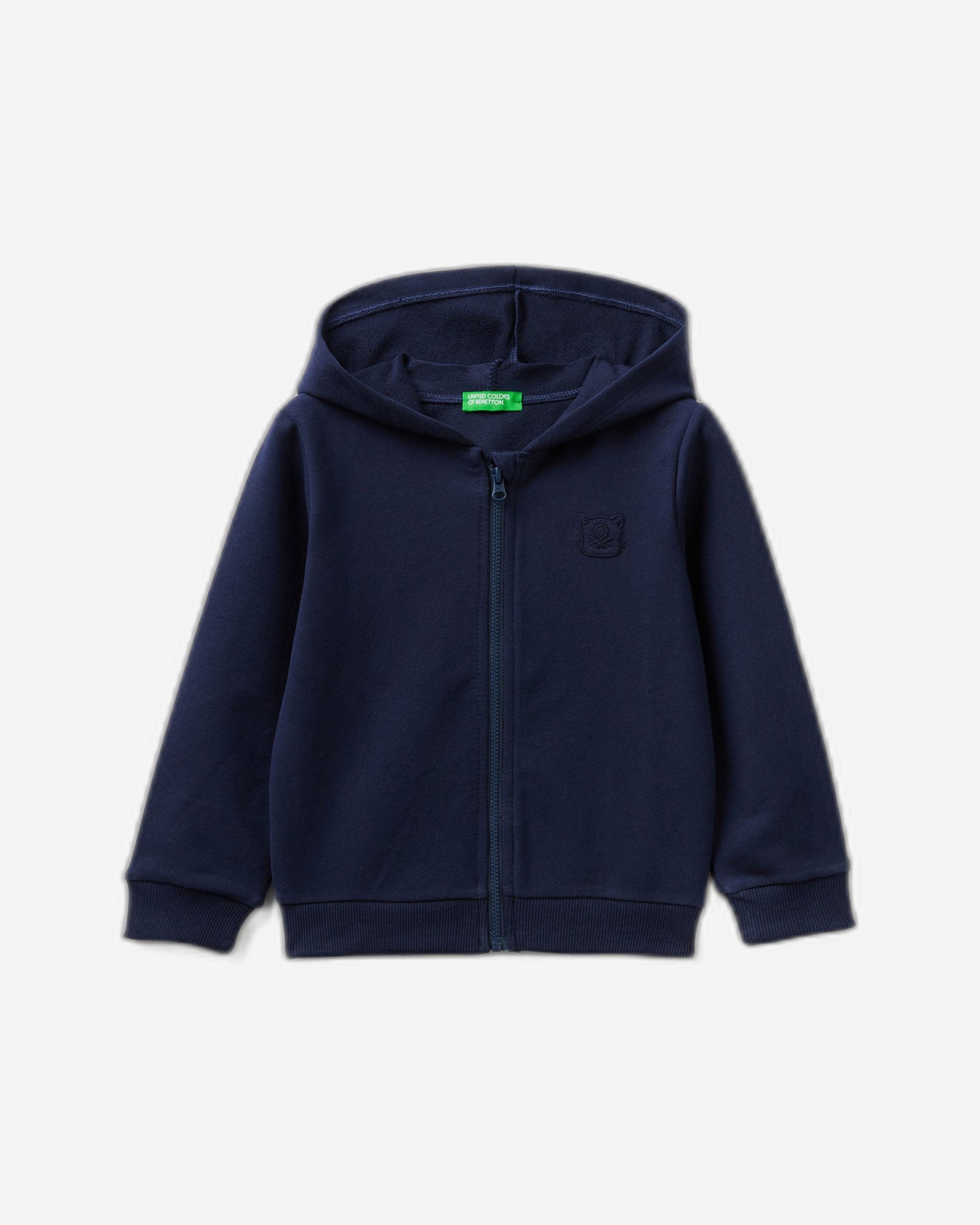 Warm sweatshirt with zip and embroidered logo