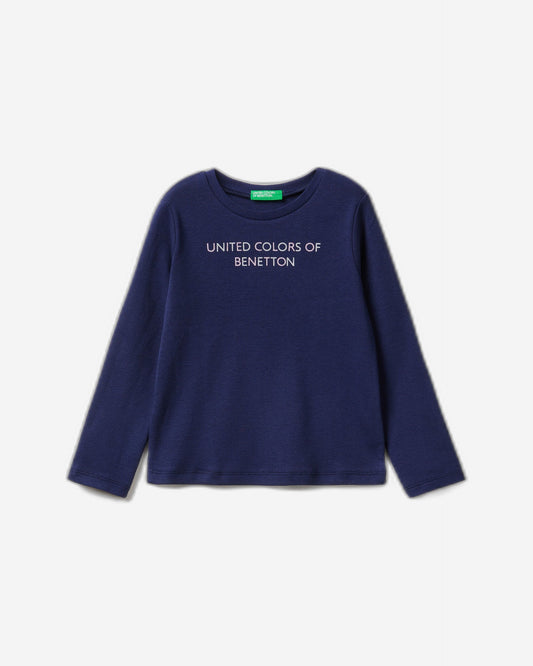 تي شيرت بأكمام طويلة مع طباعة لامعة