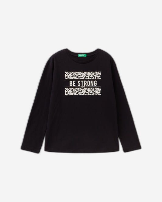 تي شيرت من القطن الدافئ مع طباعة