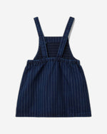 Denim overall skirt with pinstripes
