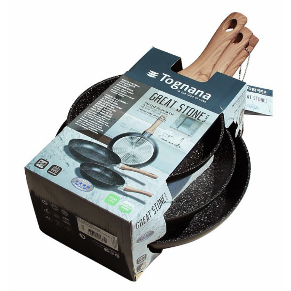 مجموعة مقلاة تونانا جرانكوتشينا جريت ستون - 3 قطع (20 سم، 24 سم، 28 سم)