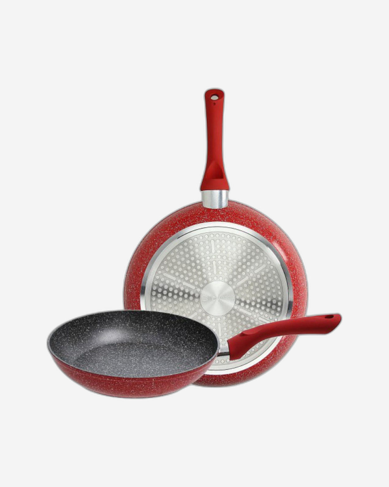 طقم مقلاة تونانا الرخامية الحمراء - قطعتان (24 سم و28 سم)